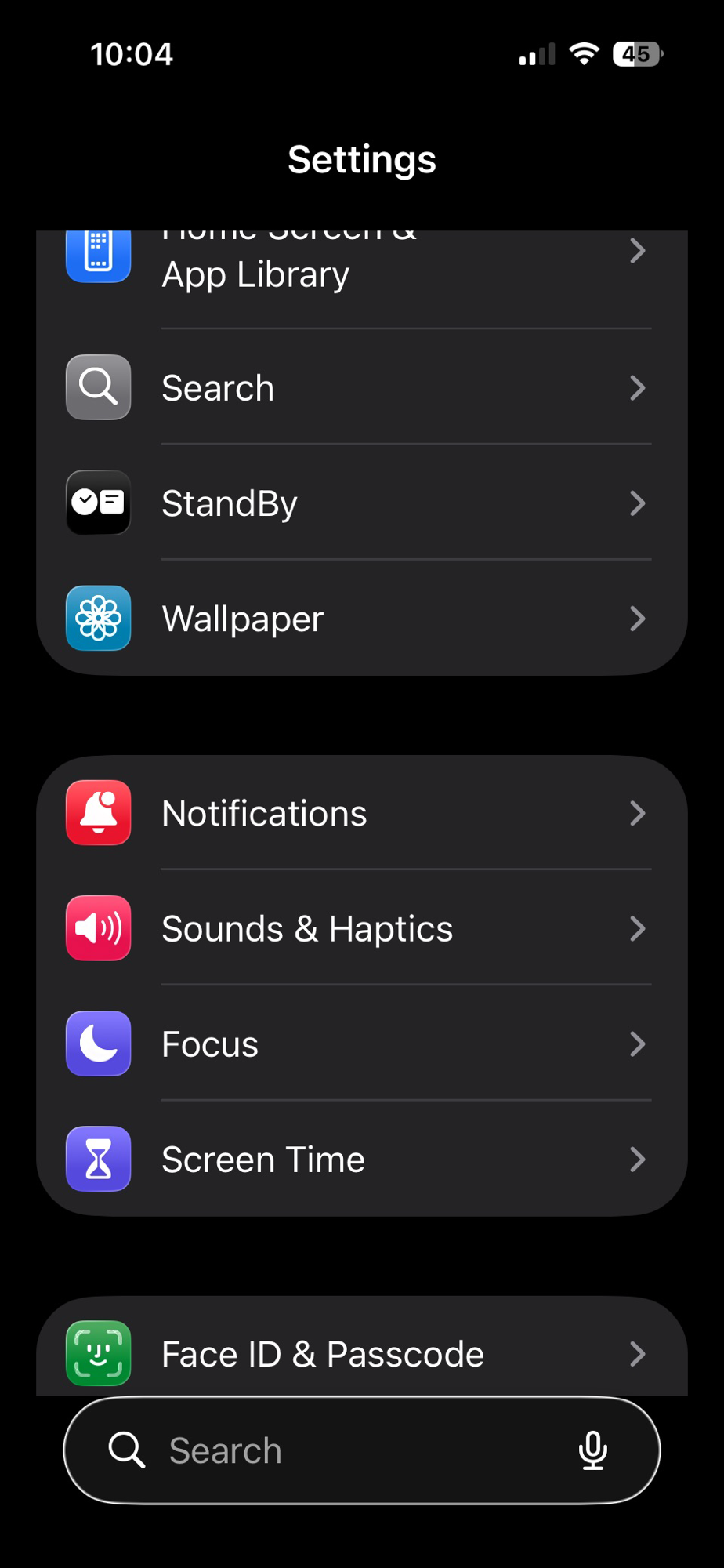 Allowing Kapshul through an iPhone Focus mode: iOS Settings → Focus, choosing a Focus, then Allow Notifications From with Kapshul added and Time-Sensitive Notifications on — step 1